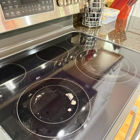 dirty stove before cleaning