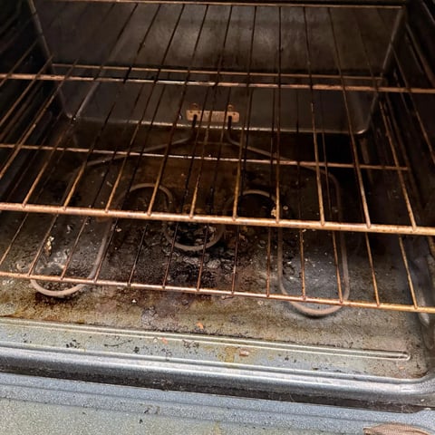 dirty oven before cleaning